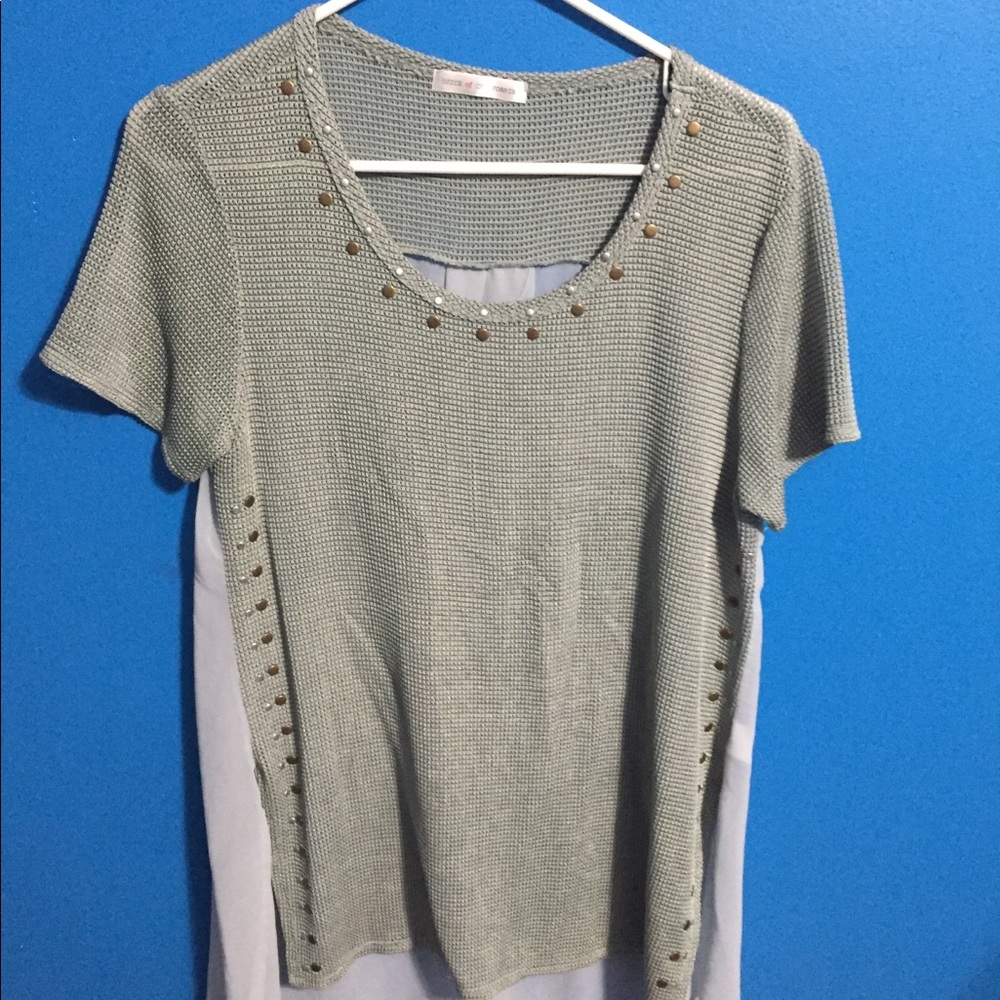 Green top/ shawl set